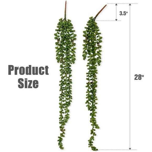 6 Pcs Artificial Succulents Hanging Plants, Fake String of Pearls Greenery Plant - Picture 2 of 6